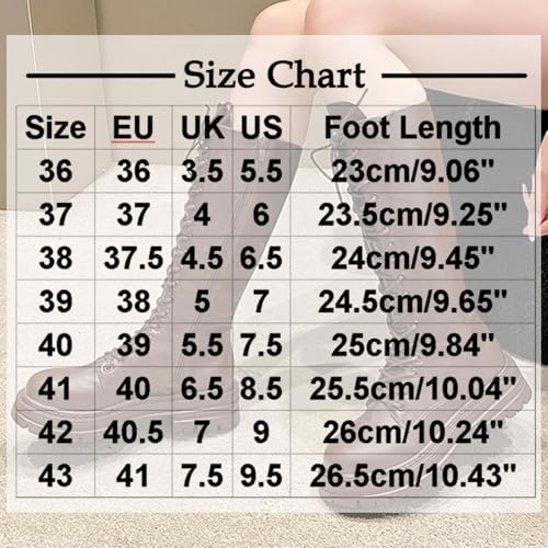 Knee High Boots for Women Round Toe Platform Wide Calf Boots Soft Comfy Lining Lace Up Combat Shoes with Zipper3