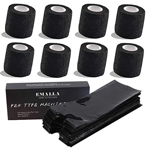 Capas de caneta com fita adesiva, envoltório TONBAO Gun, 200 peças, capas de máquina, sacos de plást