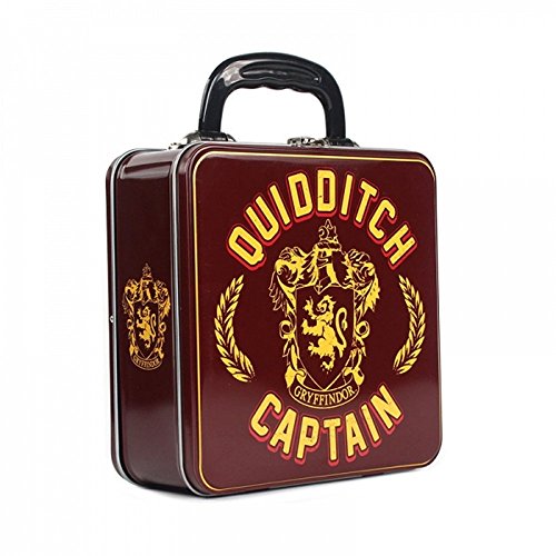 Preisvergleich Produktbild HARRY POTTER - Blechkoffer Brotdose Lunchbox - Quidditch Captain - Gryffindor Wappen - Logo - beidseitig Bedruckt