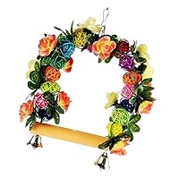 POPETPOP 1pc Parrot Swing Toy Creative Hanging Rack for Birds Wooden and Cloth Material Pet Chewing Climbing Accessory for Cockatiels and Parakeets Easy to Install