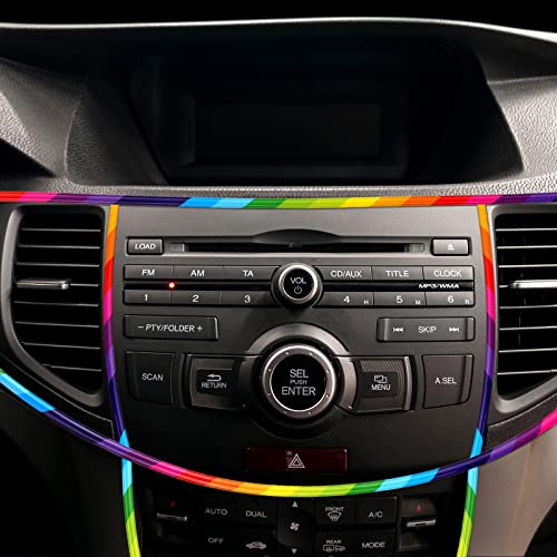 Car Interior Moulding Trim Strips 32 Feet Universal Car Decoration Pinstriping Filler Insert Strips Dashboard Decorative Diy Flexible Strip Garnish With Installing Tool (Rainbow Color, Simple Style) #TOP6