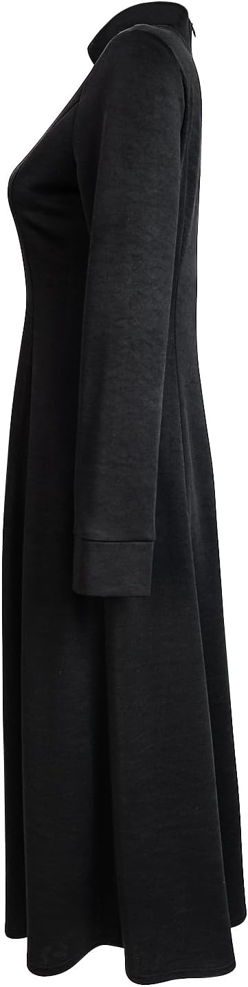 MYAYD Cassock Dress Robe Church Dress Choir Minister Clergy Pulpit Liturgical Uniform for Women Black - Image 2