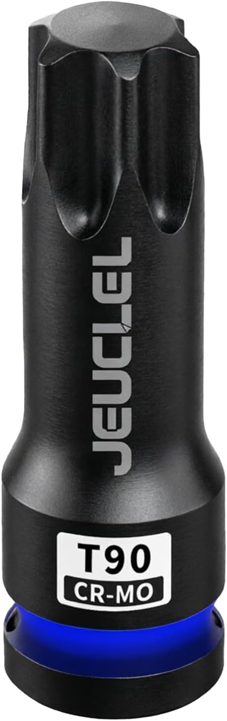 T90 Torx Bit Socket, 1/2" Drive Torx Star 6 Point Impact Bit Socket, 3-Inch, Cr-Mo Steel, Screwdriver Adapter for Electric Ratchet Wrenches Fastening Screws Hand Repair
