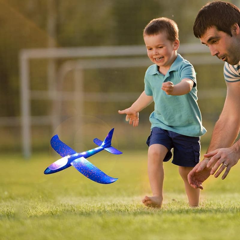 Image of GoBaby Hand Throw Flying Glider Foam Plane Toy for Kids | Multicolor Outdoor Airplane Toy with Easy Launch & Soaring Flight