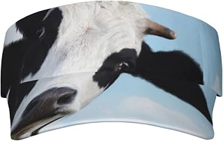 XIXIAN Cow Patterns Printed Adult Sunscreen Visor Cap Lightweight and Breathable Adult Sun Visor Empty top hat Versatile Outdoor hat Black