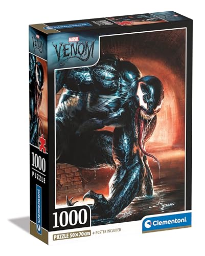 Clementoni Colección, Marvel Venom - Puzzle 1000 Piezas, Caja Compacta, Puzzle Adulto, Fabricado en Italia - 39879