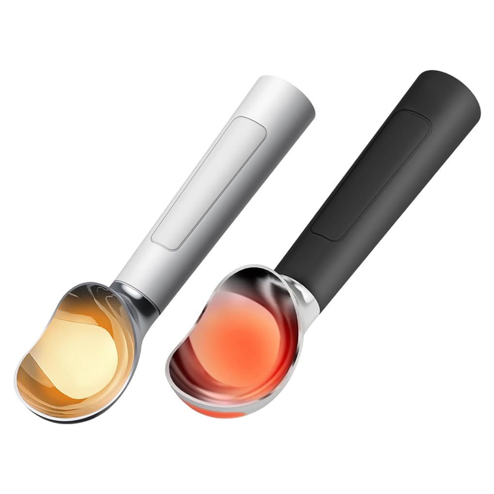 Cuillère à glace à induction, chauffage pour desserts, utilisation simple et pratique, cuillère à glace en alliage, cuillère électrique, blanc