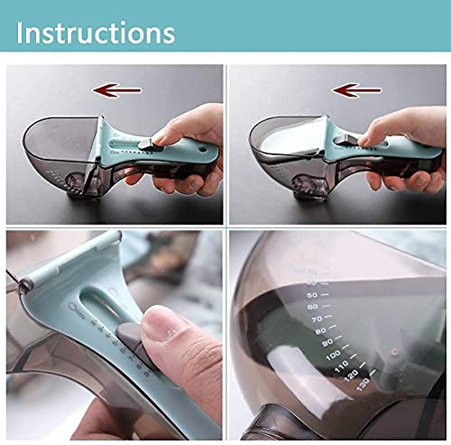 Image of Adjustable Measuring Spoon-Magnetic Measuring Cup and Spoon Set, a Multi-Tunctional Kitchen Tool, Measuring Cup for Measuring Liquids and Solids 2pc