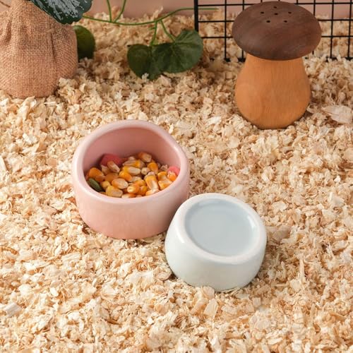 3 Stück Hamster Keramik Futterschalen, Kleine Tierschüssel Hamster, Kleintiere Keramische Näpfe, Anti-Biss Futternapf Schälchen, für Meerschweinchen, Kleine Haustiere