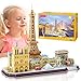 CubicFun Puzzle 3D Paris City Skyline Puzzle Torre Eiffel The Louvre Building Model Kit, Francia Decorazione per bambini e ragazzi, Notre Dame de Paris, 114 Pezzi