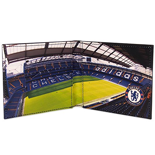 Chelsea FC Official Football Gift Embossed Crest Stadium Wallet Black