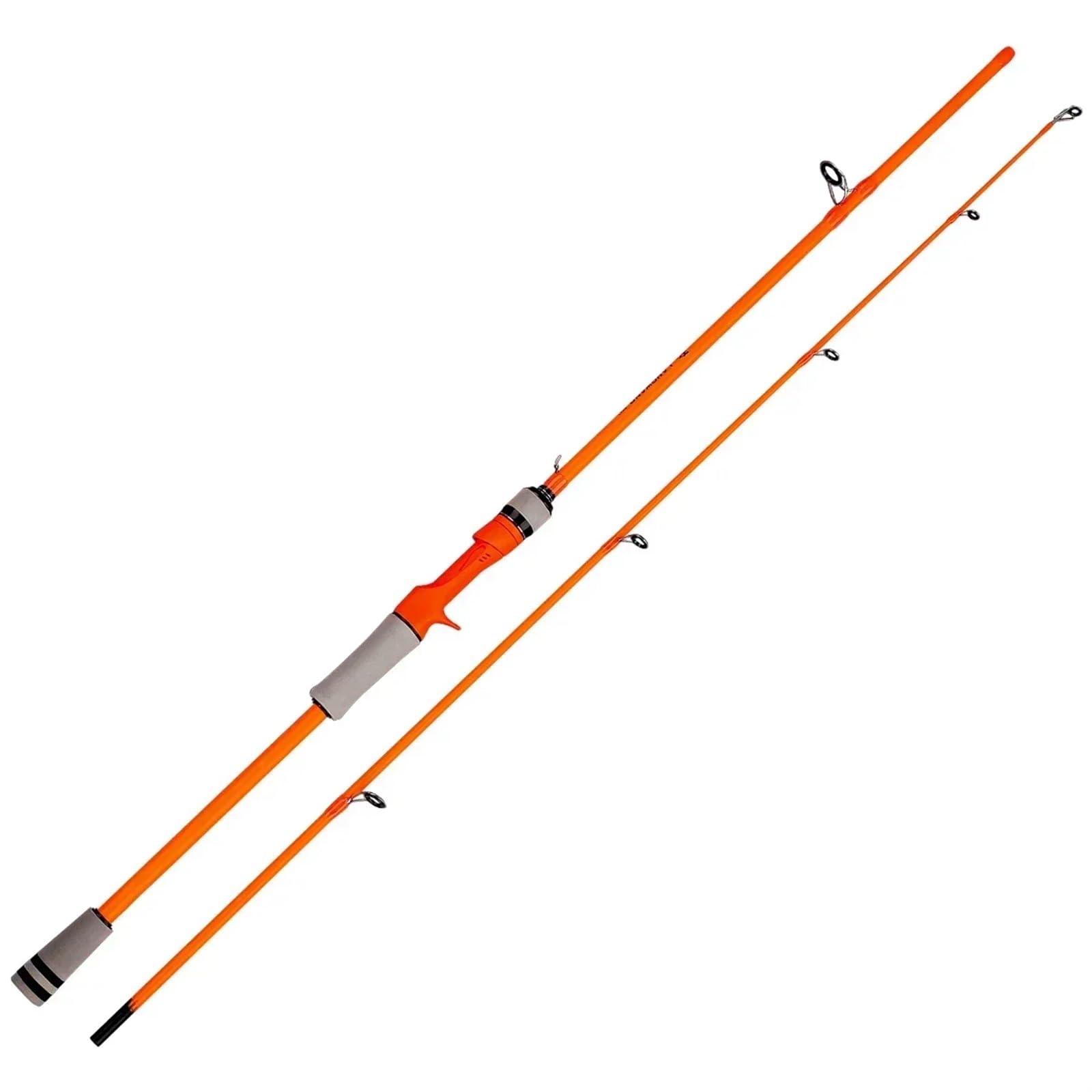 Canne A Coup Canne à pêche en Fiber de Carbone 1.8m 1.65m, Poids du leurre 5-30g, matériel de pêche Spinning et Casting Canne à Pêche(Orange Casting,1.8M)