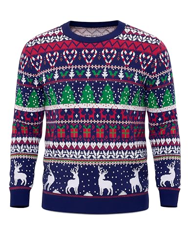 Jezonga Weihnachtspullover Herren Pullover Ugly Christmas Sweater...