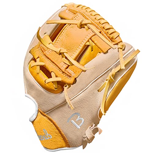 Beoub Adults Youth Baseball Softball Glove Mens Women 11.5 Inch Junior Right Handed Throw I Web Leather Infield Outfield Fielding Mitts Gifts Camel #TOP6