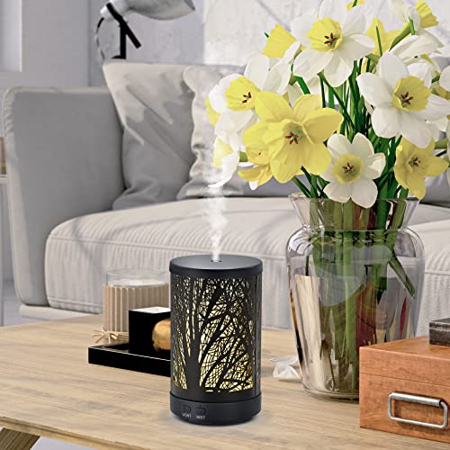 Asakuki Essential Oil Diffuser Metal Diffuser 150Ml, Aromatherapy Oil Diffuser Ultrasonic Cool Mist Diffuser With Night Lights And Auto Off Function #TOP6