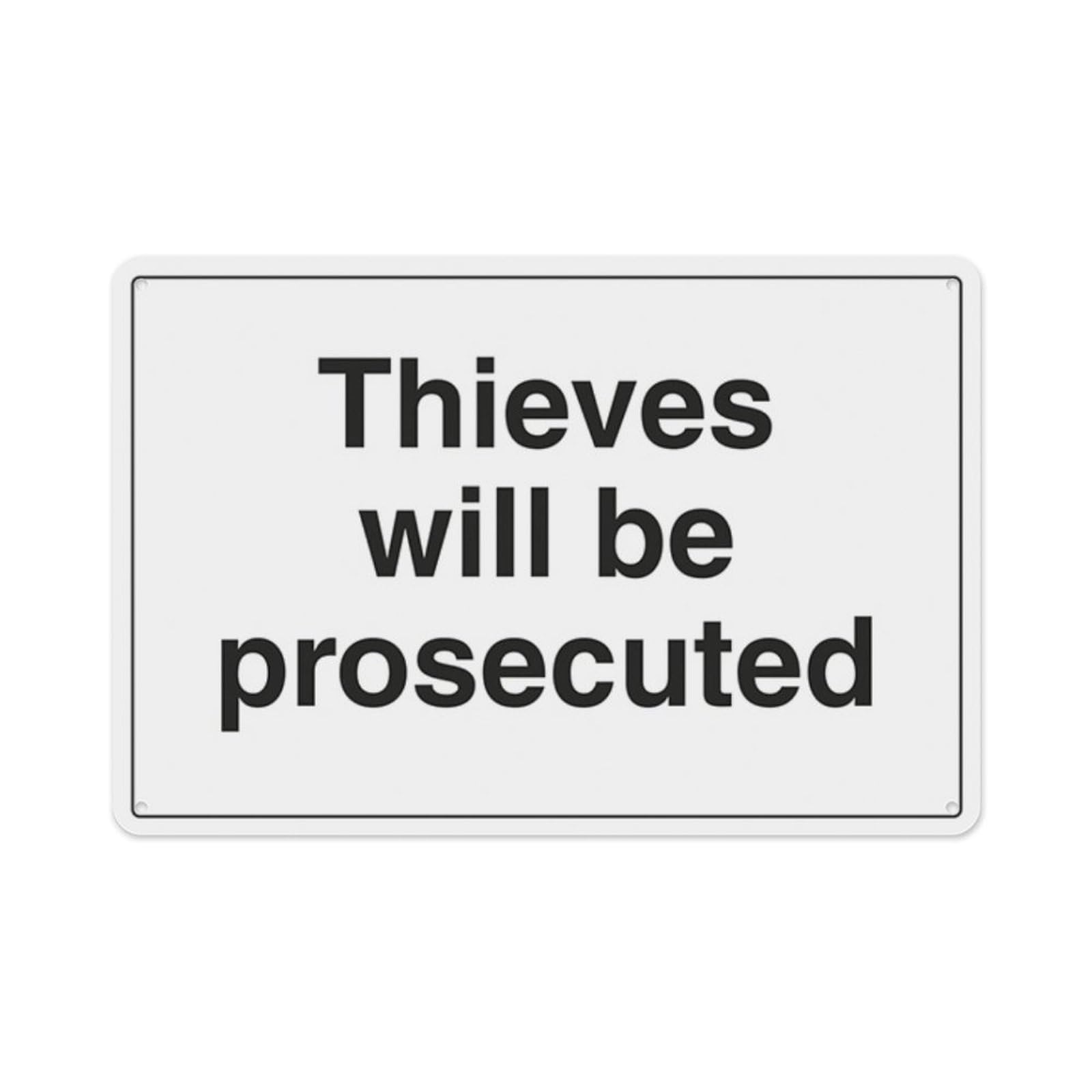 peiyeety Thieves Will Be Prosecuted Aluminum Tin Warning Signs For Home Outdoor Garden 12X16 Inches