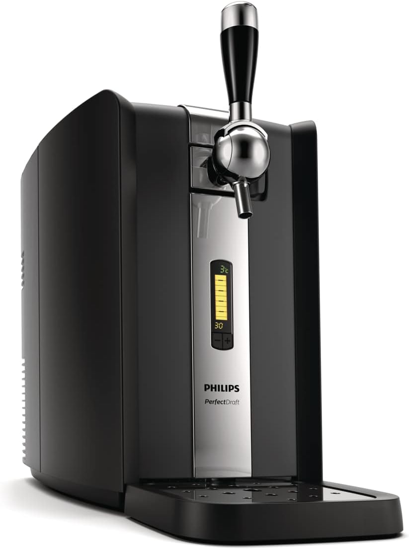 Philips PerfectDraft Beer Keg Machine, Home Beer Draft System with LCD Display, 30 Days Fresh & 3°C Cold Beer, Real Tap Handle, Metal 6L Keg (HD3720/25)