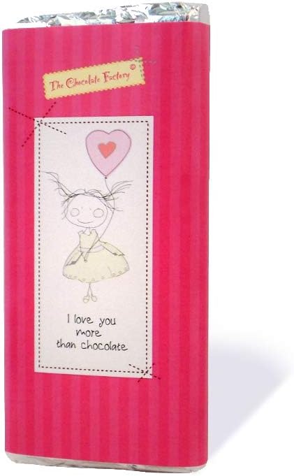 Chocolate Factory I Love You More Than Chocolate Cartoon, Belgian Milk Chocolate Bar Gift Pack of 6, M12932