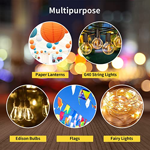 String Light Poles For Outside - 2 Pack Outdoor Patio Light Poles For Hanging String Lights, Patented Spiral Ground Anchor, Metal Backyard Garden Light Posts For Party Wedding Decorations #TOP4