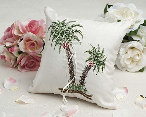 Wedding Collectibles Beautiful Palm Tree Beach Ring Pillow