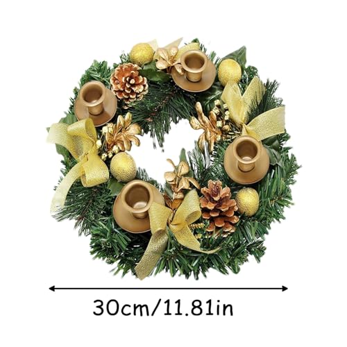 Centre de table de Noël avec couronne de bougies traditionnelles - 5
