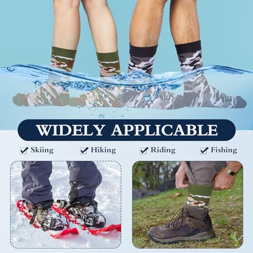 Image of Jeyiour 2 Pairs Waterproof Socks Unisex Waterproof Breathable Outdoor Skiing Hiking Wading Fishing Socks for Men Women