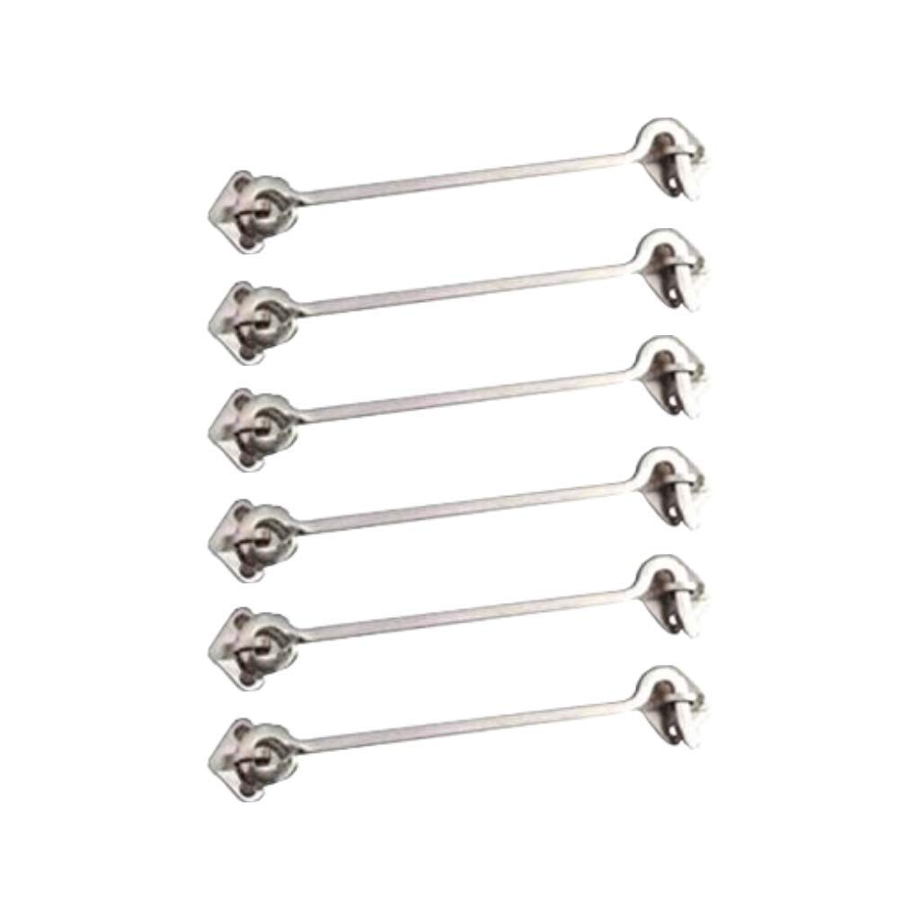 Sun Shield Stainless Steel Gate Hook Round 6 Inches Chrome/Silver Finish - Set of 6 pcs-image-24