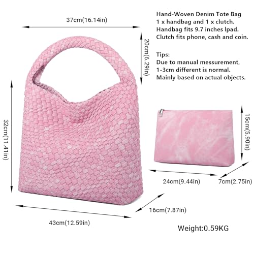 Image of Queenoris Fashion Hobo Bags for Women Top-handle Shoulder Bag Vegan Leather Purses Soft Summer Tote Bag | WOVEN