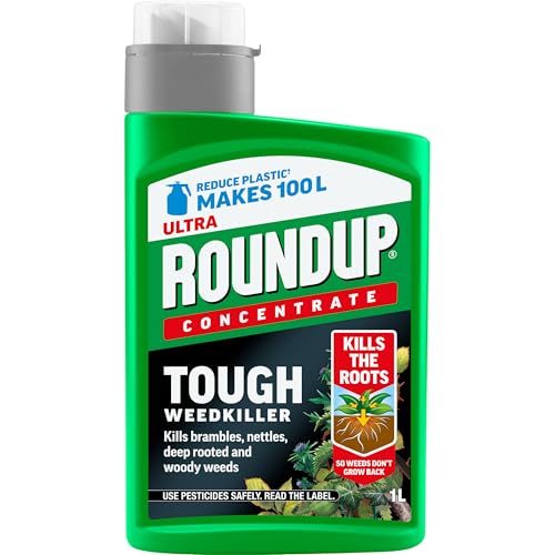 Roundup Tough Weedkiller, Concenrate, Makes up to 100 Litres, 1 Litre