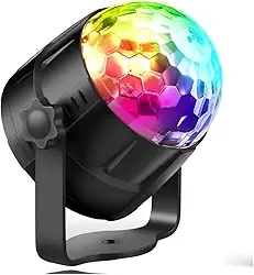 Globo de Luzes RGB Giratório com Efeitos Coloridos – Iluminação para Festa, Balada, Aniversário, Casamento e Decoração de Ambientes