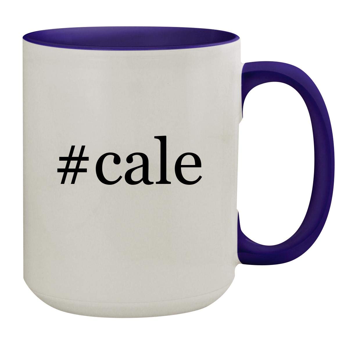 #cale - 15oz Hashtag Ceramic Inner & Handle Colored Coffee Mug, Deep Purple