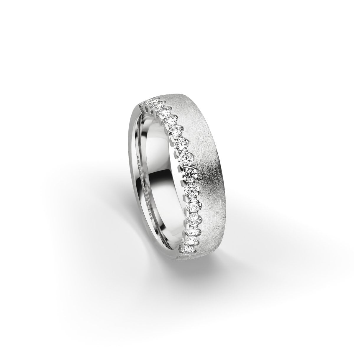 Kolibri Rings Paarpreis Silber Eheringe Eismatt Rhodiniert 15 Zirkonia Steine Trauringe Partnerringe Freundschaftsringe - Gratis Gravur und Etui