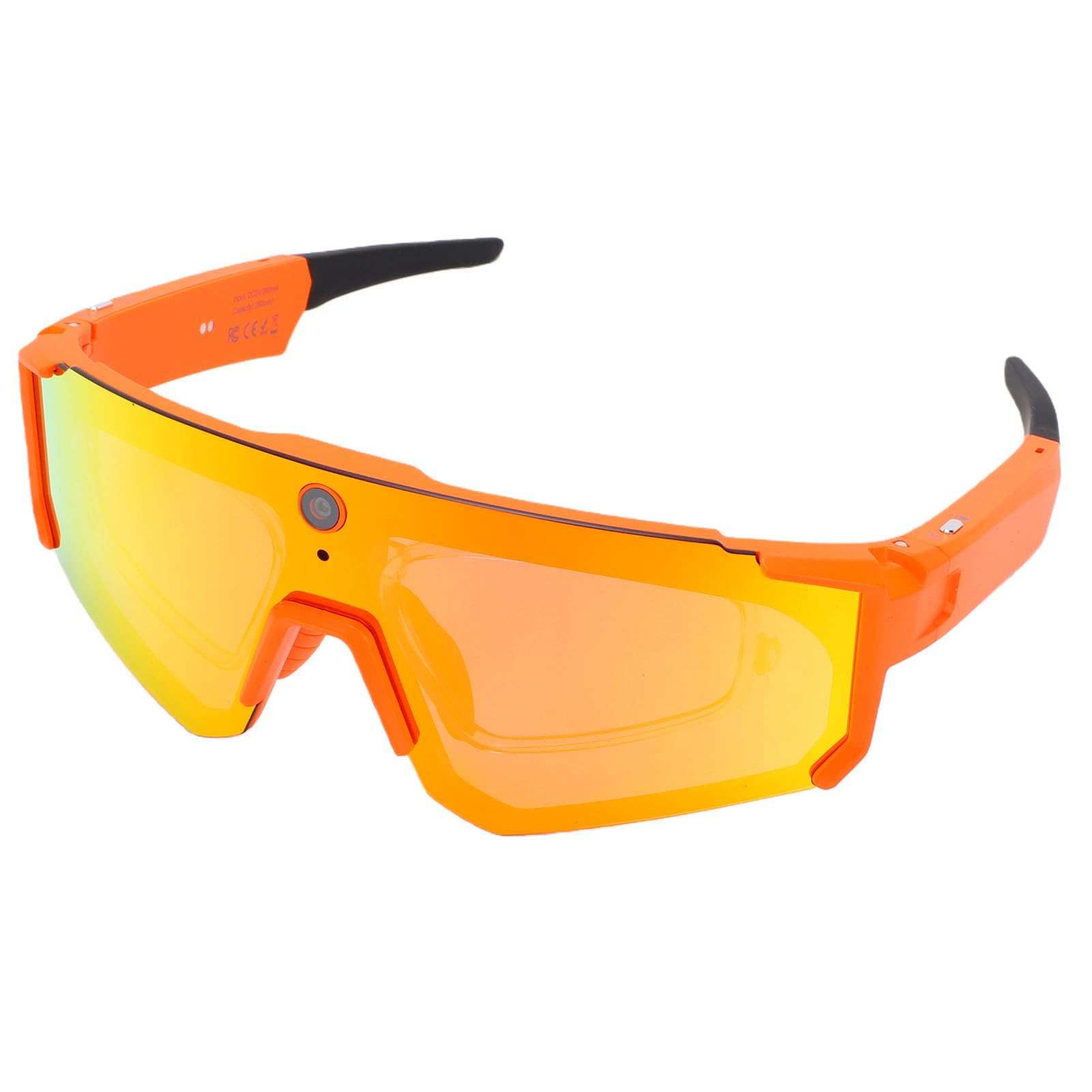 Lunettes Intelligentes AI à Commande Vocale avec Caméra 4K, Lunettes Intelligentes AI avec Capture 8MP, Stabilisation EIS, Audio Bluetooth, Protection IP54 pour Le Cyclisme, Le (Orange