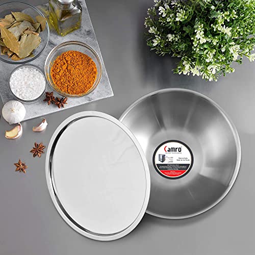 Image of Camro Triply Artisian Tasla with Lid (5.8 Liters, 30 Cm) with Steel Lid | Stainless Steel Induction Friendly | 3-Layer Body, Dishwasher Safe | 15+Years of Innovation and Quality