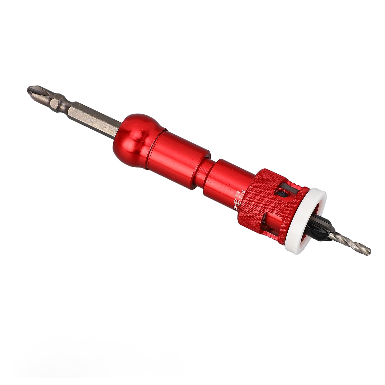 Senkbohrer-Set für Holz, 82°‑Hartmetallspitze, Vorbohrungs‑Satz mit einstellbarem Tiefenanschlag, 5‑teiliges HSS‑Holzbohrerset für Hand‑ und Elektrobohrmaschine