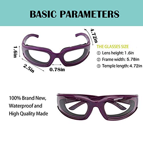 3 Pack Onion Goggles Glasses, Anti-Fog No-Tears Kitchen Onion Glasses with Inside Sponge, Kitchen Gadget for Chopping Onion Tearless BBQ Grilling Dust-proof, Eye Protection Glasses Kitchen Tool