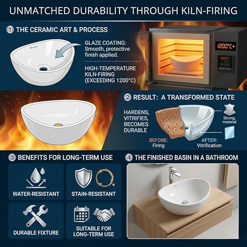 Image of Parryware VALLURE bowl basin | Glossy Finish | Wash Basin Over Counter | Wall Mount Sink (410 x 365 x 185 mm) | C04621C