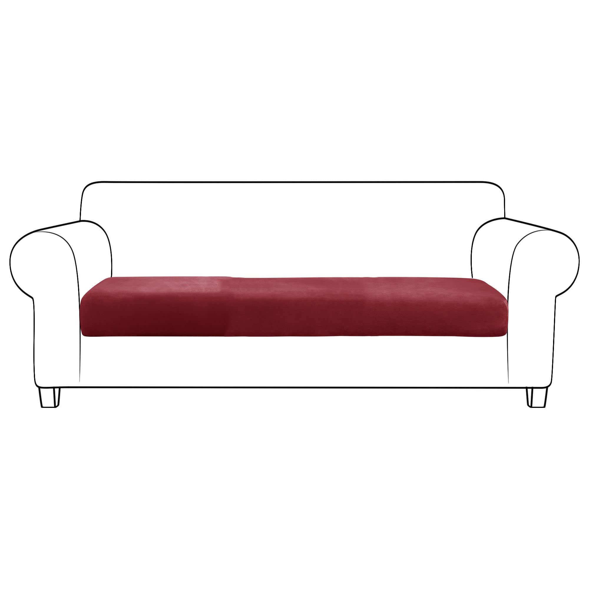 Housses de coussins pour canapé en velours rouge vin ambiance salon cosy