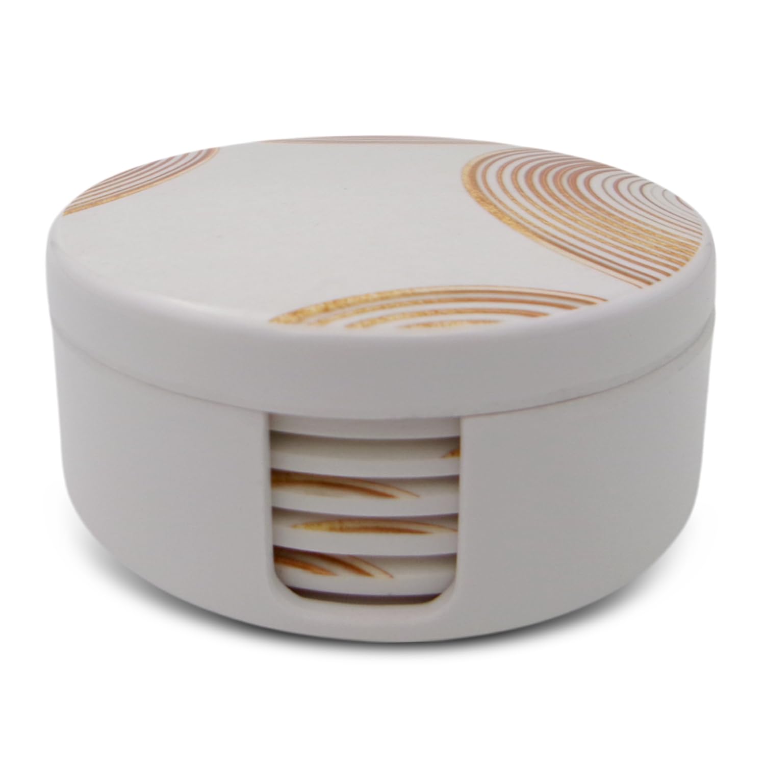 SUPERWARE | Food Grade Melamine | Coaster Set – Golden Ring (8 Pcs.) | Serveware, Tableware, Stain Free, Glazed Finish-image-31