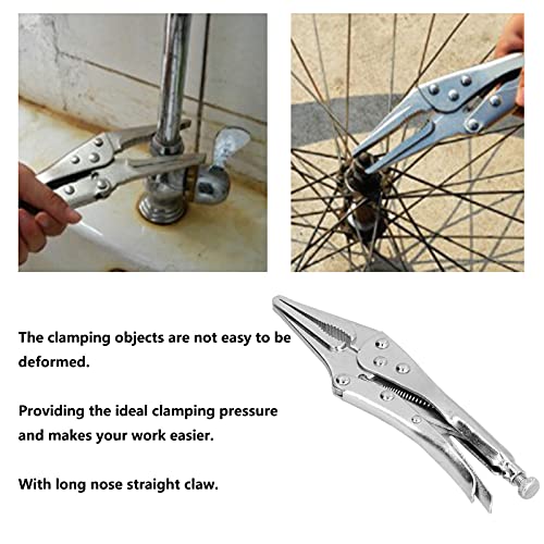 Long Nose Locking Plier, Adjustable Vice Grips Multifunction Straight Claw Locking Vice Wire Cutter #TOP2