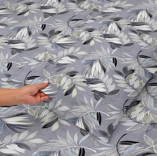 Image of VAS COLLECTIONS Premium 3D Printed 144 TC Microfiber Single Bedsheet with 1 Pillow Covers (220X152 cm) Silver & Black