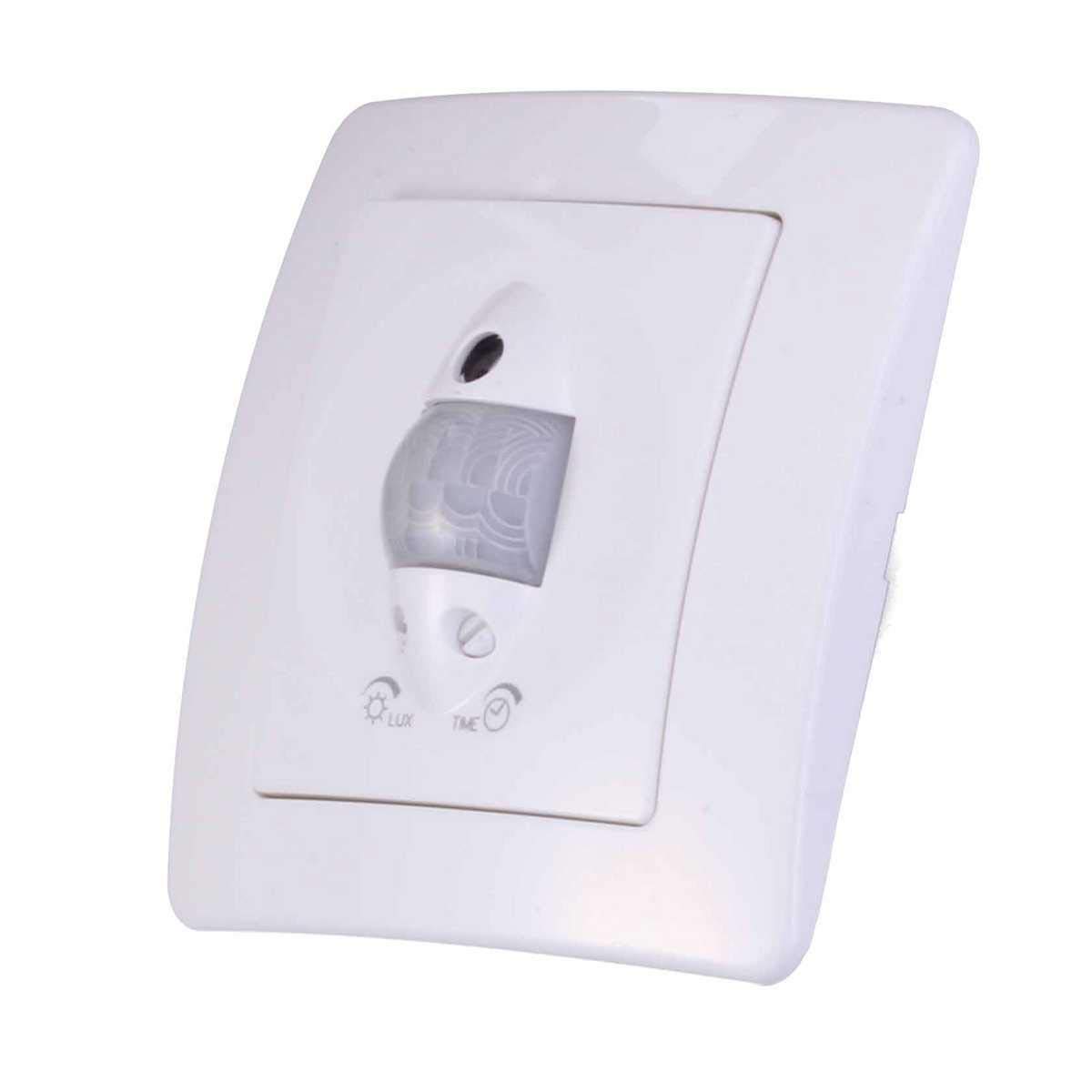 Gama de interruptores empotrados TEM Detector de movimiento Ekonomik blanco brillante