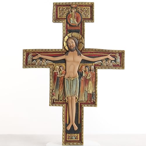 DevotedWalls 12” H San Damiano Crucifix,Catholic Francis of Assisi Style