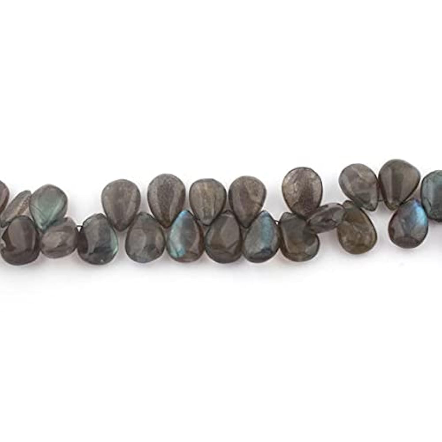 Labradorite smooth pear drop briolettes de 12mm en fil de 8 pouces pour création bijoux originaux
