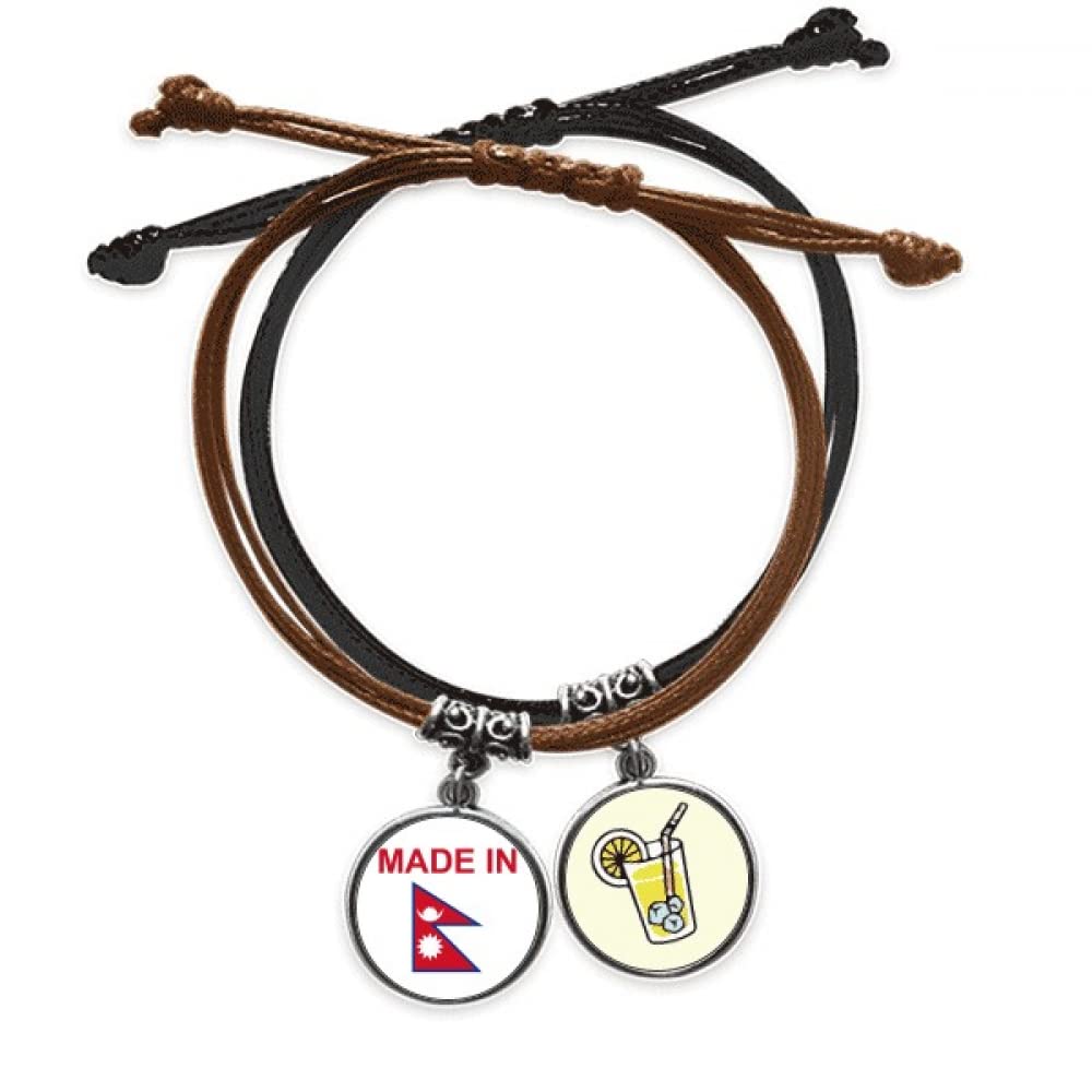 Bracelet corde main chaîne cuir Népal bijou ethnique ajustable - 3