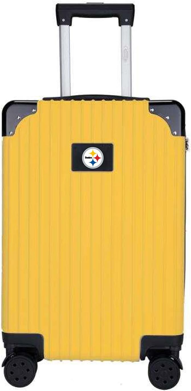 review Denco 21-inch Two-Toned Hardside Carry-On Luggage Spinner, Yellow