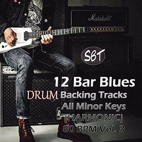 12 Bar Blues DRUM Backing Tracks, All Harmonic Minor Keys, 80 BPM, Vol