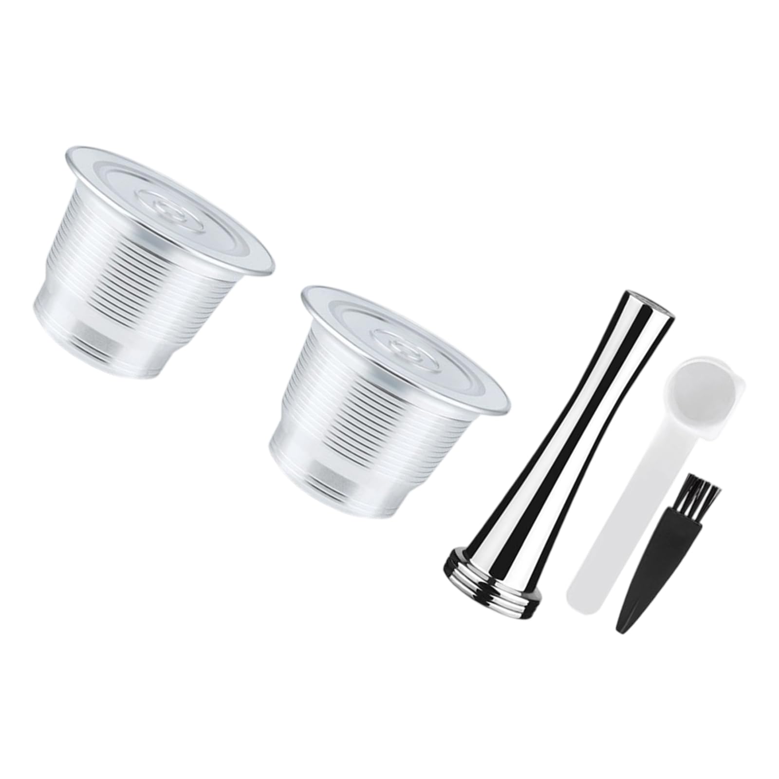 Buxuaaaa 1 / 2Pcs Stainless Steel Coffee Filter for Coffe Machines Refillable Filter with Cleaning Brush Home Brewing Coffee with Cleaning Brush