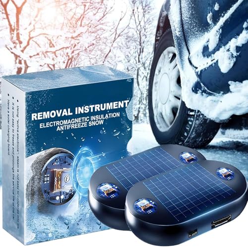 Pipihome 2 Stück Elektromagnetischer Auto Enteiser Scheibenenteiser Auto Elektrisch Elektromagnetische molekulare Interferenz Frostschutzmittel Schneeräumungswerkzeug