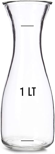 Miniatura 7 de Botellas de vidrio de 34 onzas (1 litro), paquete de 4 jarras de agua, decantadores de vino, bebidas mixtas, mimosas, centros de mesa, artes y